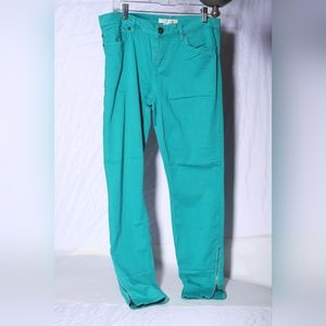 Juniors low-rise teal pants